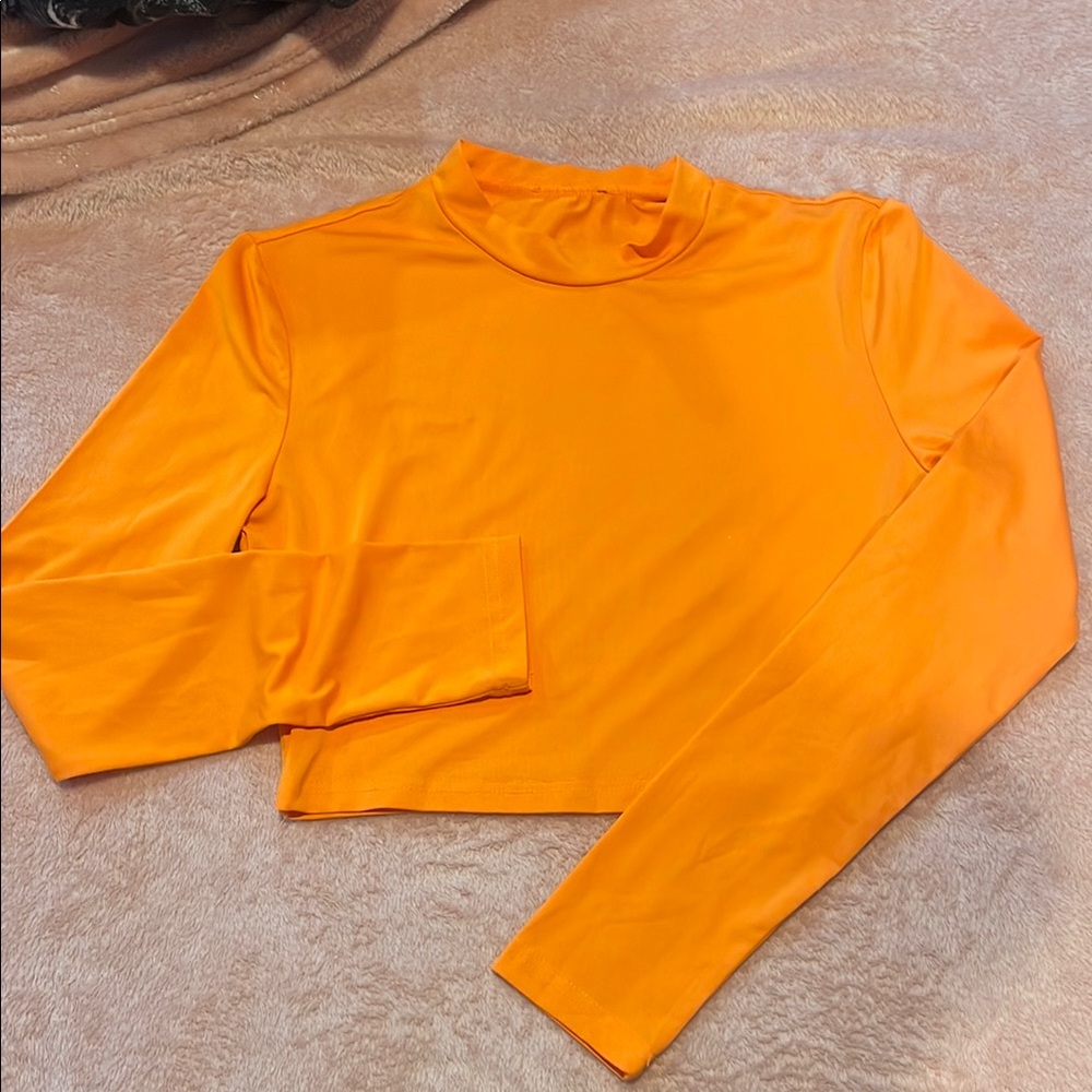 Bright Orange Long Sleeve Top